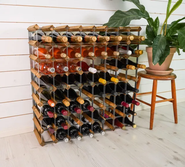 VinoSupremo Traditionel vinreol 72 flasker lys eg træ