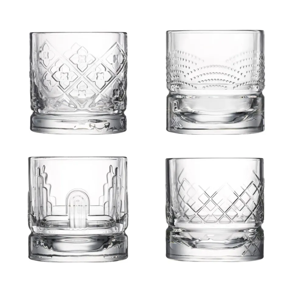 La Rochère Dandy whiskeyglas 4 stk 30 cl presset glas