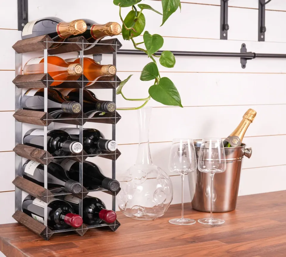 VinoSupremo Traditionel 15 Flasker Vinreol Mørk Eg Saml Selv