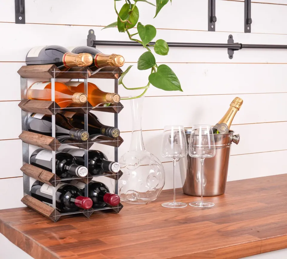 VinoSupremo Traditionel vinreol 12 flasker mørk eg